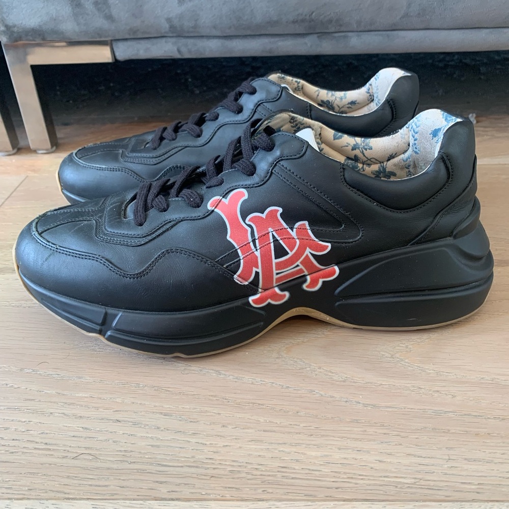 Gucci rhyton LA Angels sz 11 G black red 548637 DRW00 Used men sneakers - Picture 4 of 9